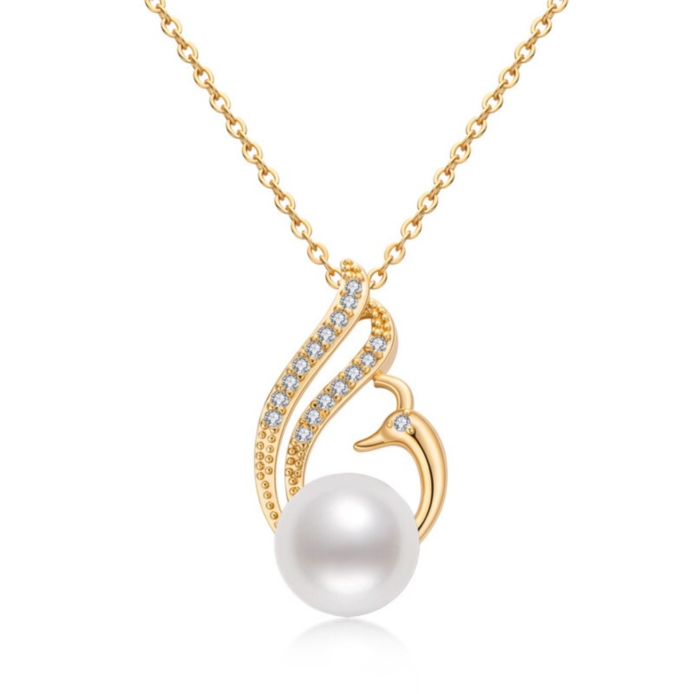 New fashion exquisite 14K gold package fresh water pearl Necklace 9-9.5mm